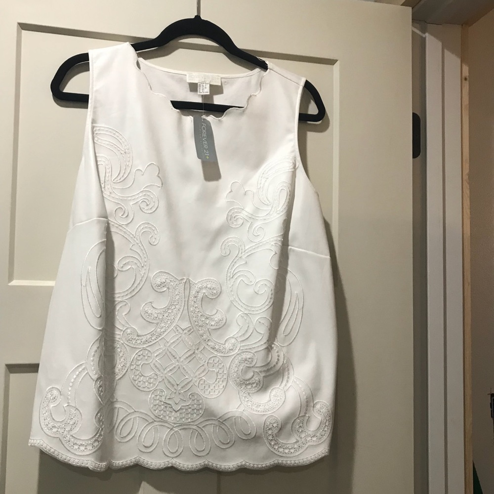 White pleather top